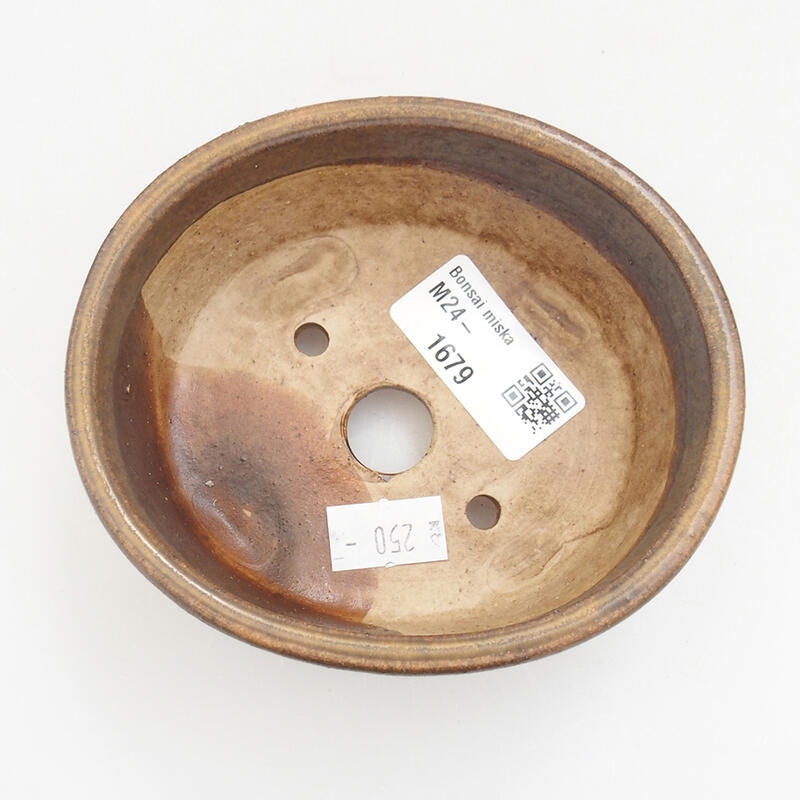 Keramik-Bonsaischale 10 x 9 x 5 cm, Farbe braun