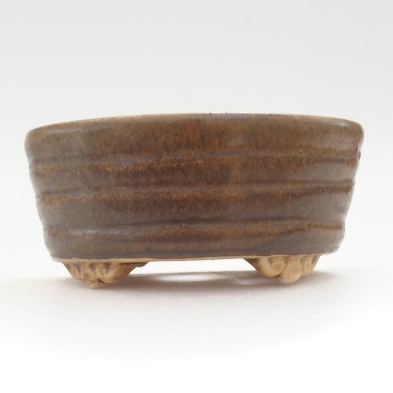 Keramik-Bonsaischale 10 x 9 x 5 cm, Farbe braun
