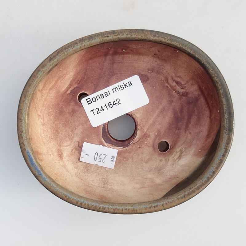 Keramik-Bonsaischale 11,5 x 10 x 3,5 cm, Farbe braun