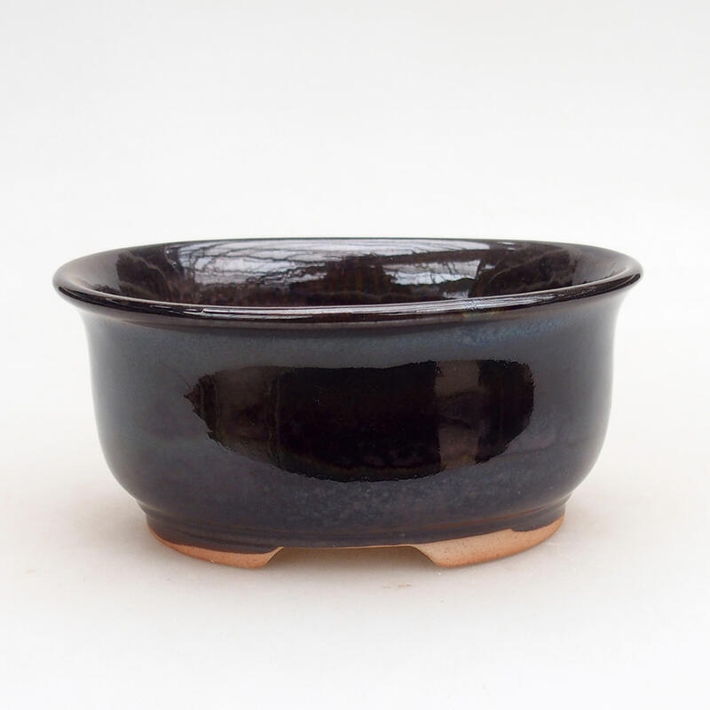 Bonsaischale aus Keramik 11,5 x 10 x 5,5 cm, schwarze Farbe