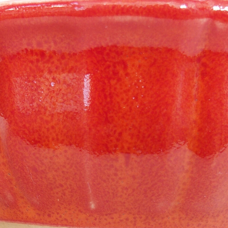Keramik-Bonsaischale 11,5 x 11,5 x 5 cm, Farbe Rot