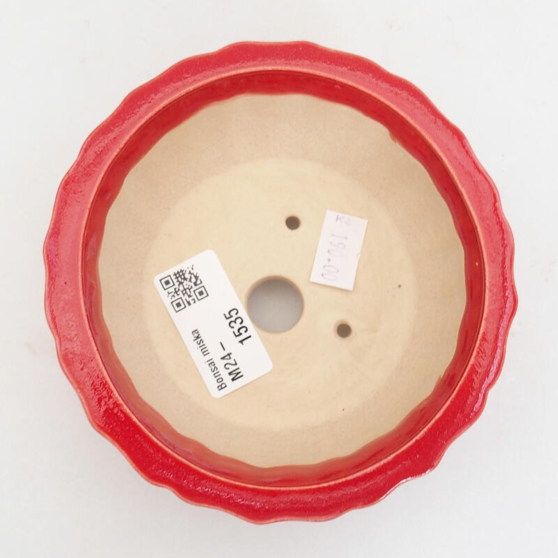 Keramik-Bonsaischale 11,5 x 11,5 x 5 cm, Farbe Rot
