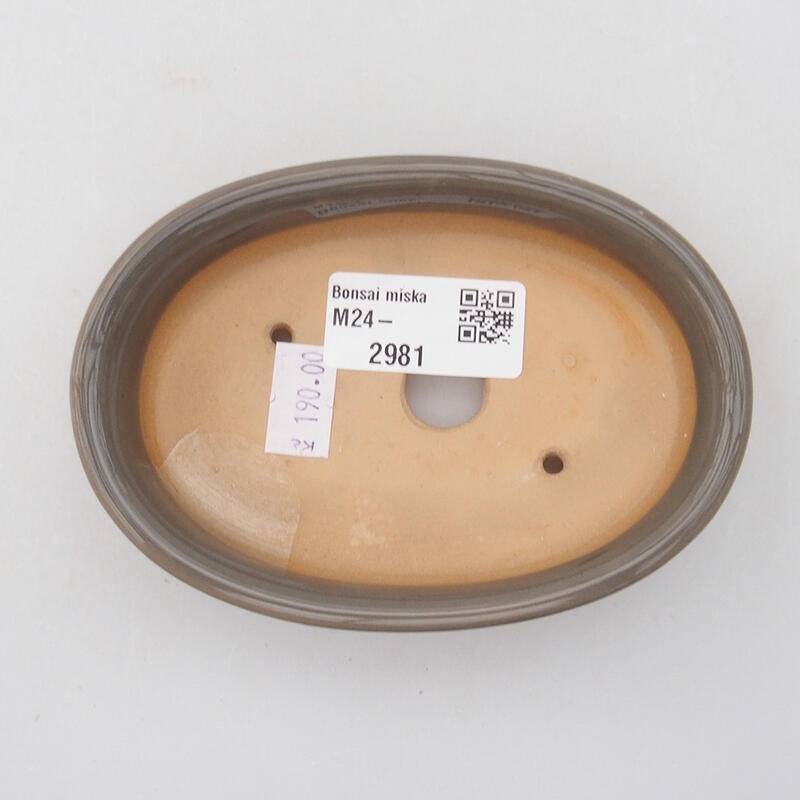 Keramik-Bonsaischale 11,5 x 8 x 2,5 cm, Farbe grau
