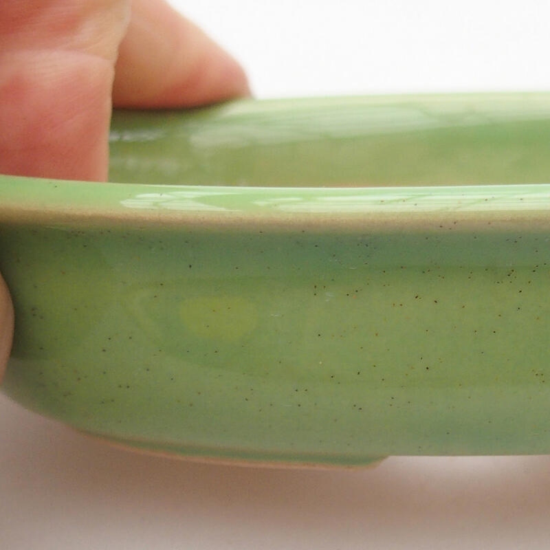 Keramik-Bonsaischale 11,5 x 8 x 2,5 cm, Farbe grün