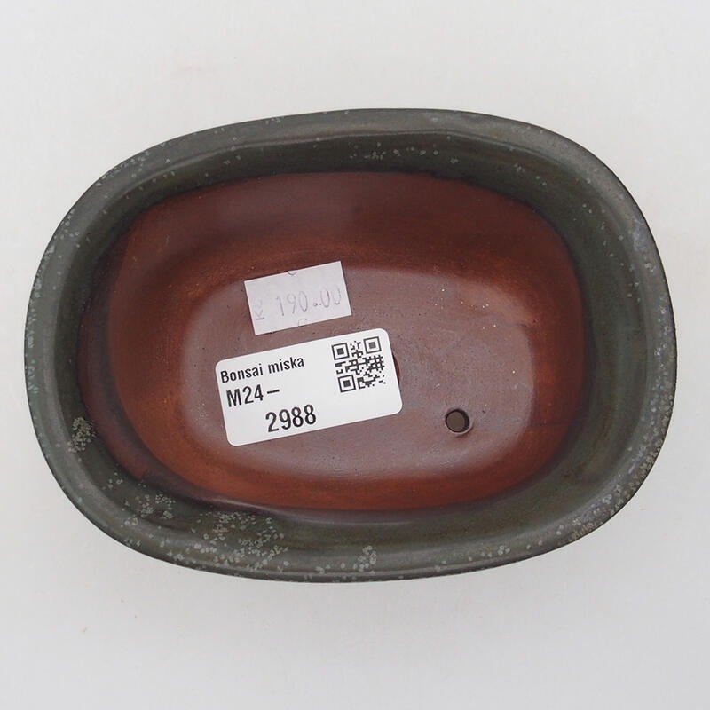 Keramik-Bonsaischale 11,5 x 8 x 5 cm, Farbe grau