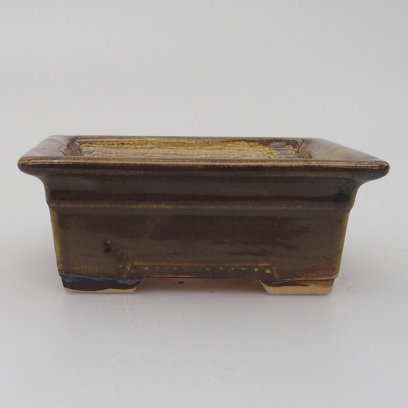 Bonsaischale aus Keramik 11,5 x 9,5 x 5 cm, Farbe grau