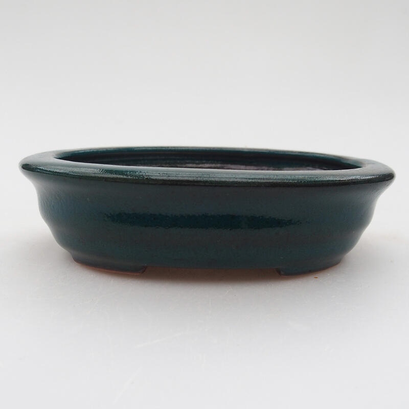 Keramik-Bonsaischale 11,5 x 9 x 3 cm, Farbe grün