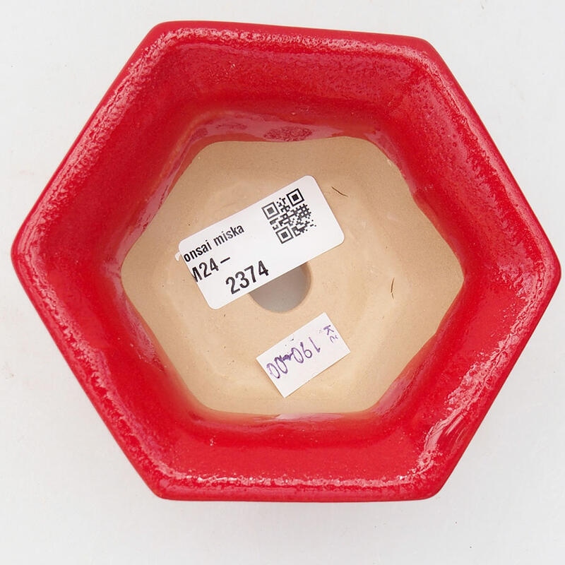 Keramik-Bonsaischale 11 x 10 x 5,5 cm, Farbe Rot