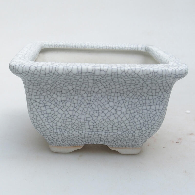 Bonsaischale aus Keramik 11 x 11 x 6,5 cm, Farbe Raku