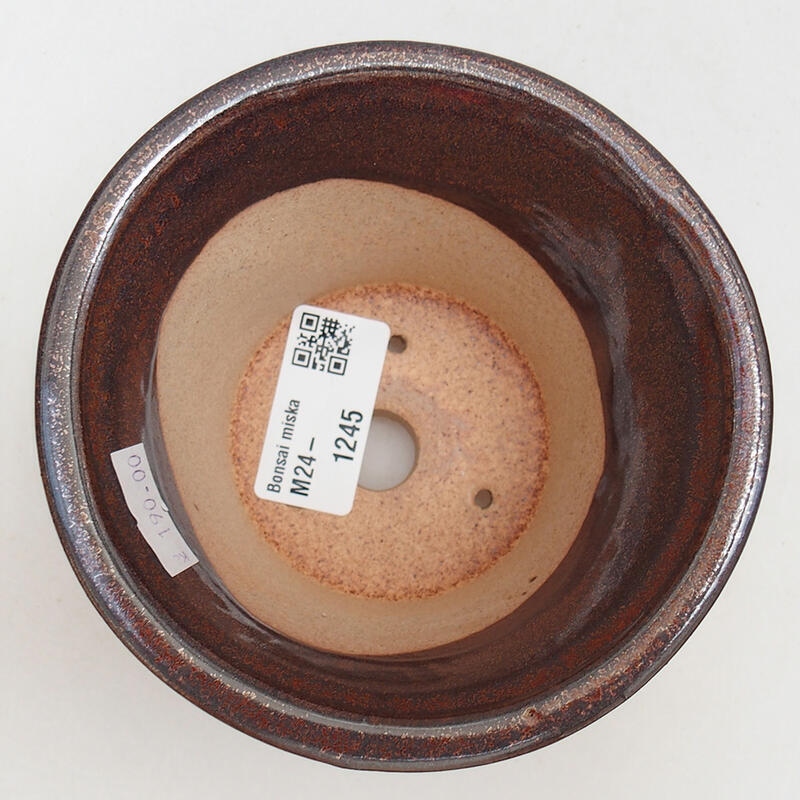 Keramik-Bonsaischale 11 x 11 x 7 cm, Farbe braun