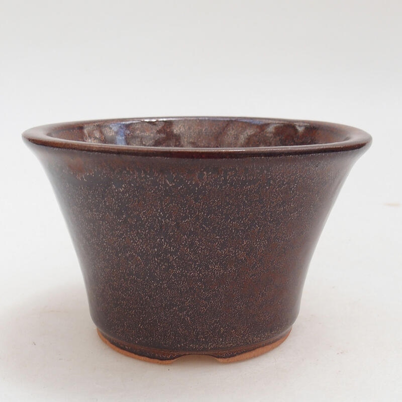 Keramik-Bonsaischale 11 x 11 x 7 cm, Farbe braun