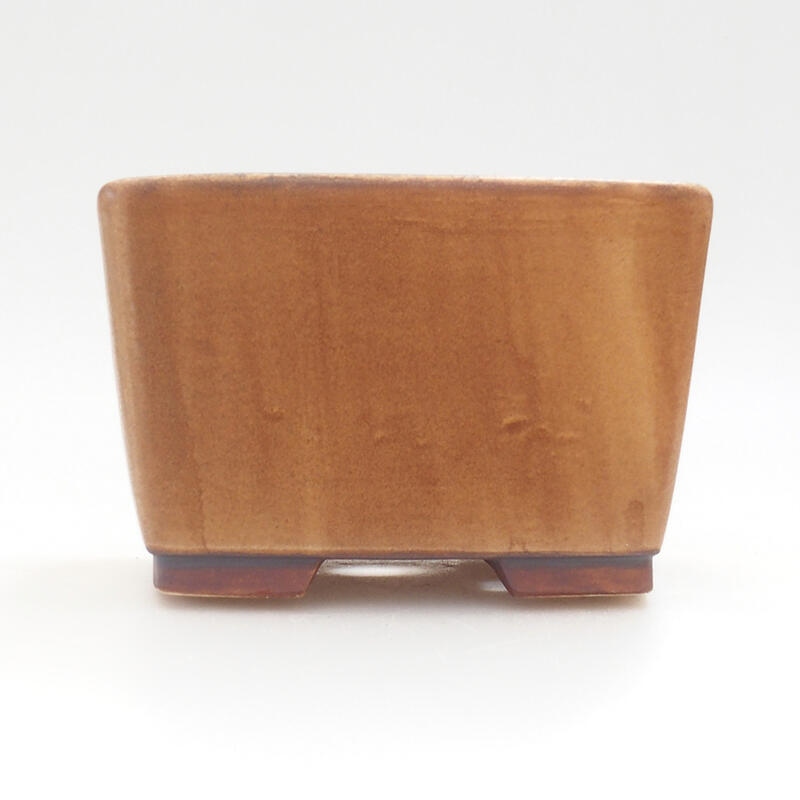 Keramik-Bonsaischale 11 x 11 x 8 cm, Farbe Orange