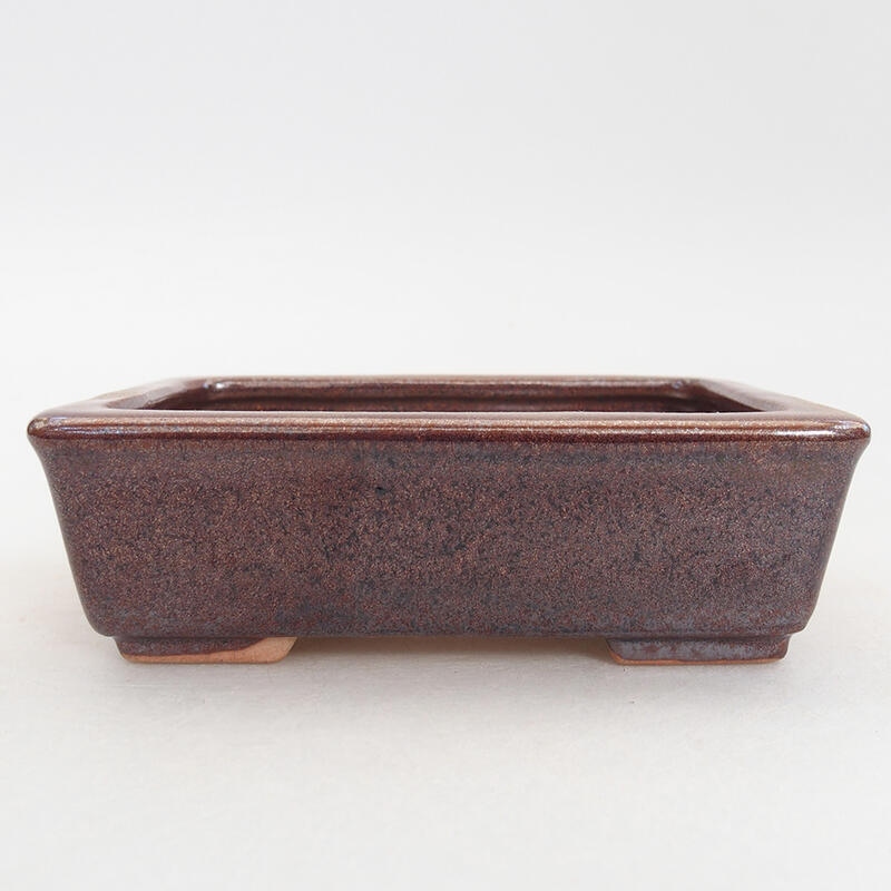 Keramik-Bonsaischale 11 x 8,5 x 3,5 cm, Farbe braun