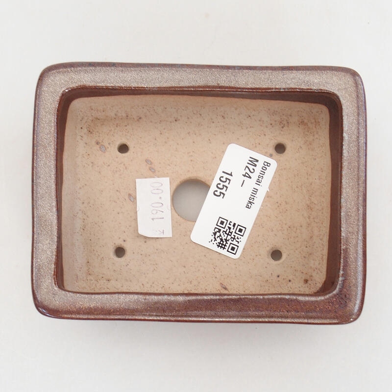 Keramik-Bonsaischale 11 x 8,5 x 3,5 cm, Farbe braun