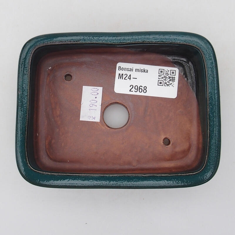 Keramik-Bonsaischale 11 x 8 x 3 cm, Farbe grün