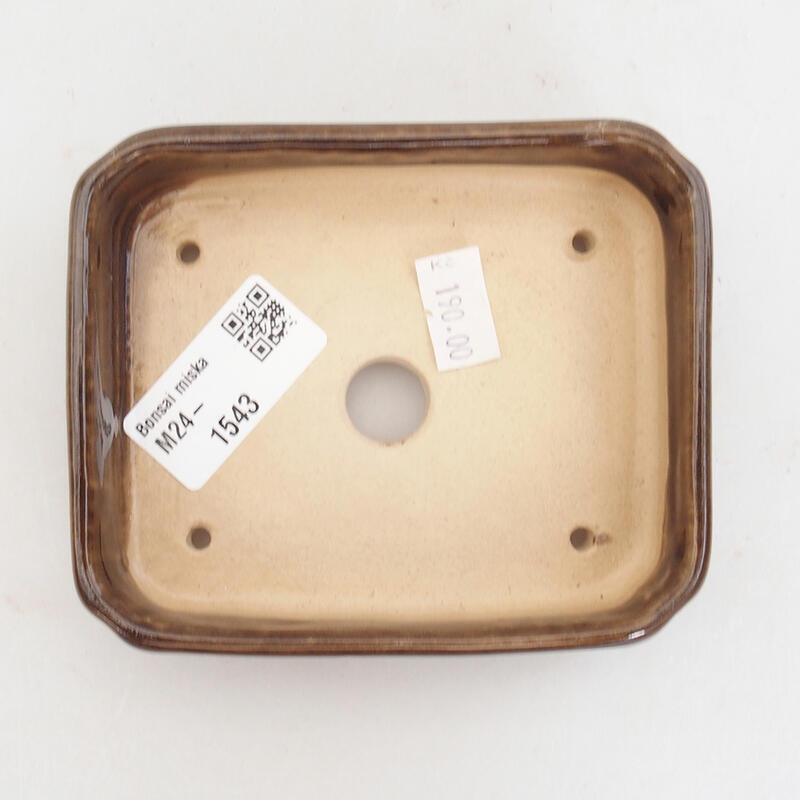 Keramik-Bonsaischale 11 x 9 x 3,5 cm, Farbe braun