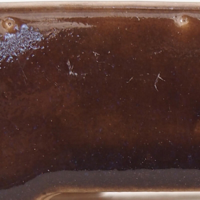 Keramik-Bonsaischale 11 x 9 x 3,5 cm, Farbe braun