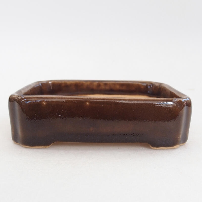 Keramik-Bonsaischale 11 x 9 x 3,5 cm, Farbe braun
