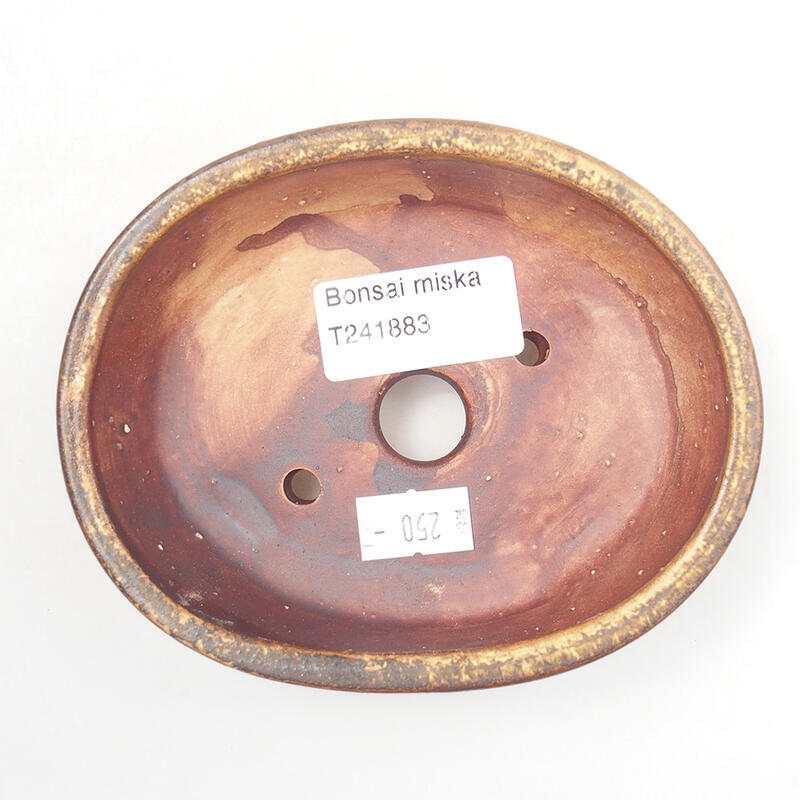 Keramik-Bonsaischale 12,5 x 10,5 x 4 cm, Farbe braun