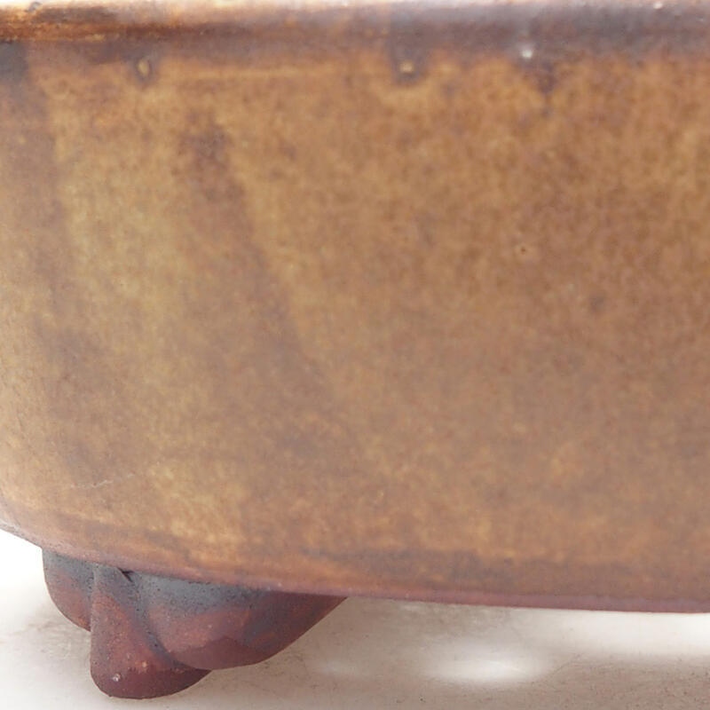 Keramik-Bonsaischale 12,5 x 10,5 x 4 cm, Farbe braun
