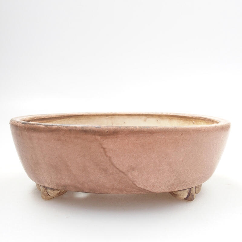 Keramik-Bonsaischale 12,5 x 10,5 x 4 cm, Farbe rosa