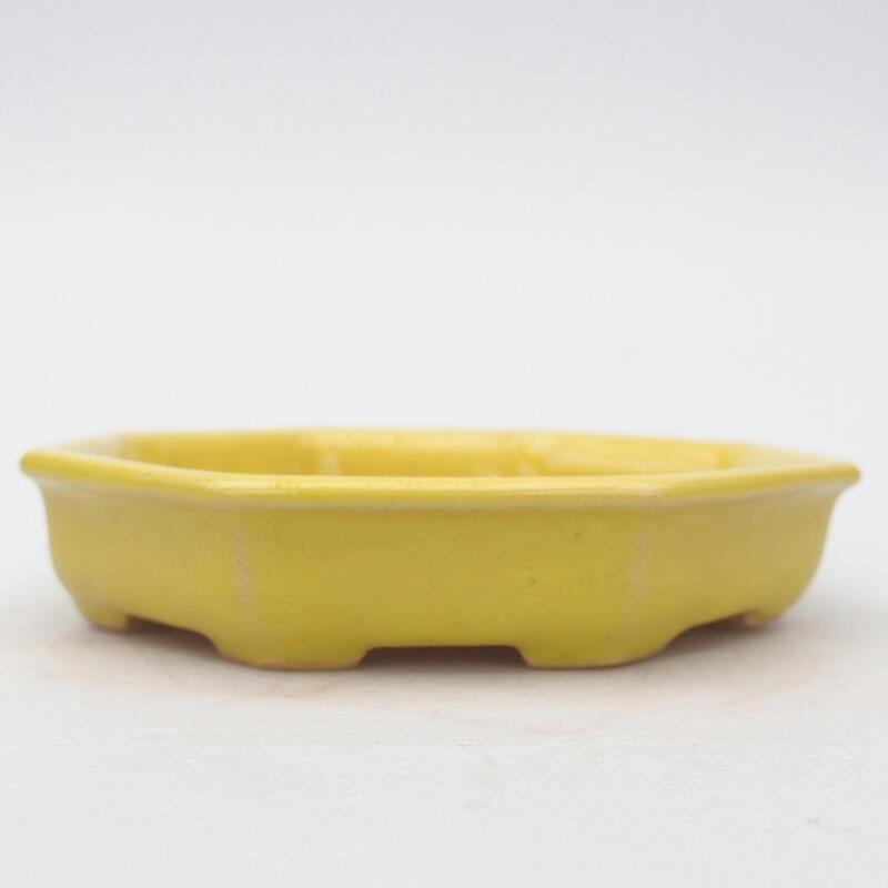 Keramik-Bonsaischale 12,5 x 11,5 x 2 cm, Farbe gelb