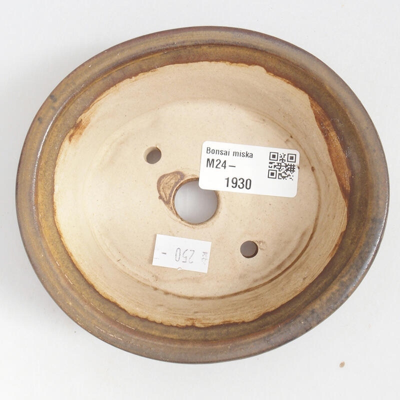 Keramik-Bonsaischale 12,5 x 11,5 x 4 cm, Farbe braun