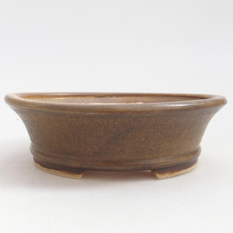 Keramik-Bonsaischale 12,5 x 11,5 x 4 cm, Farbe braun