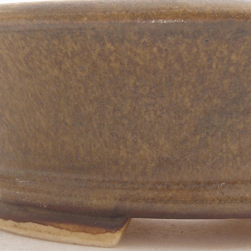 Keramik-Bonsaischale 12,5 x 11,5 x 4 cm, Farbe braun