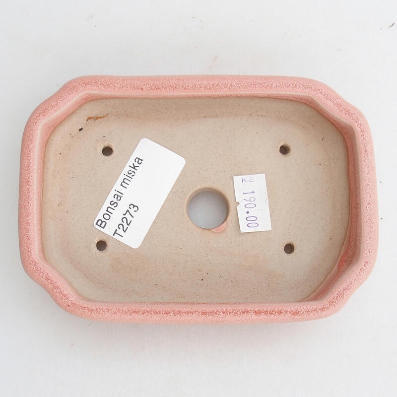 Keramik-Bonsaischale 12,5 x 9 x 3 cm, Farbe rosa