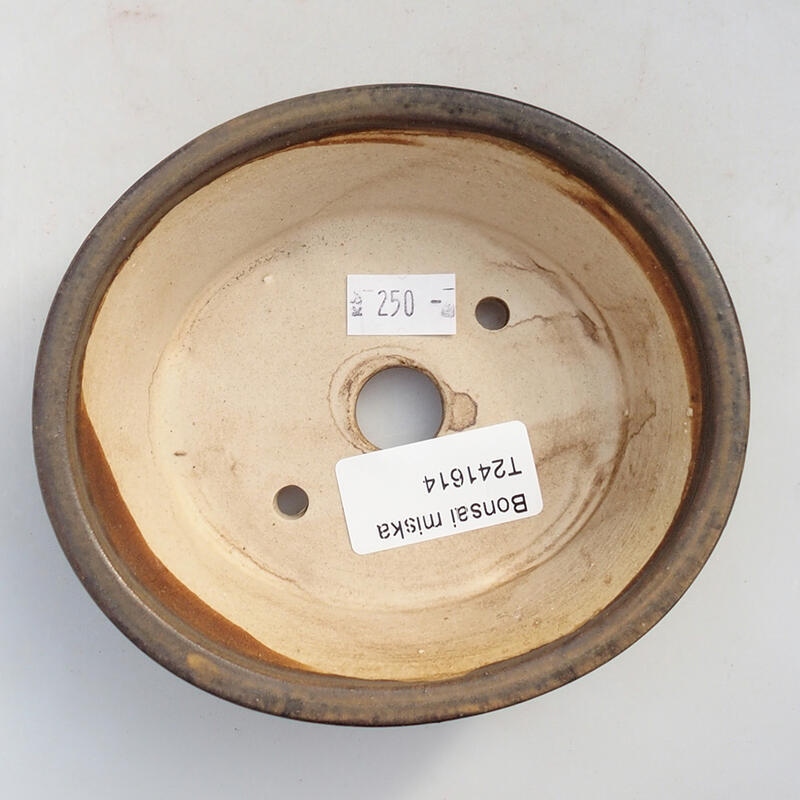 Keramik-Bonsaischale 12 x 10,5 x 3,5 cm, Farbe braun