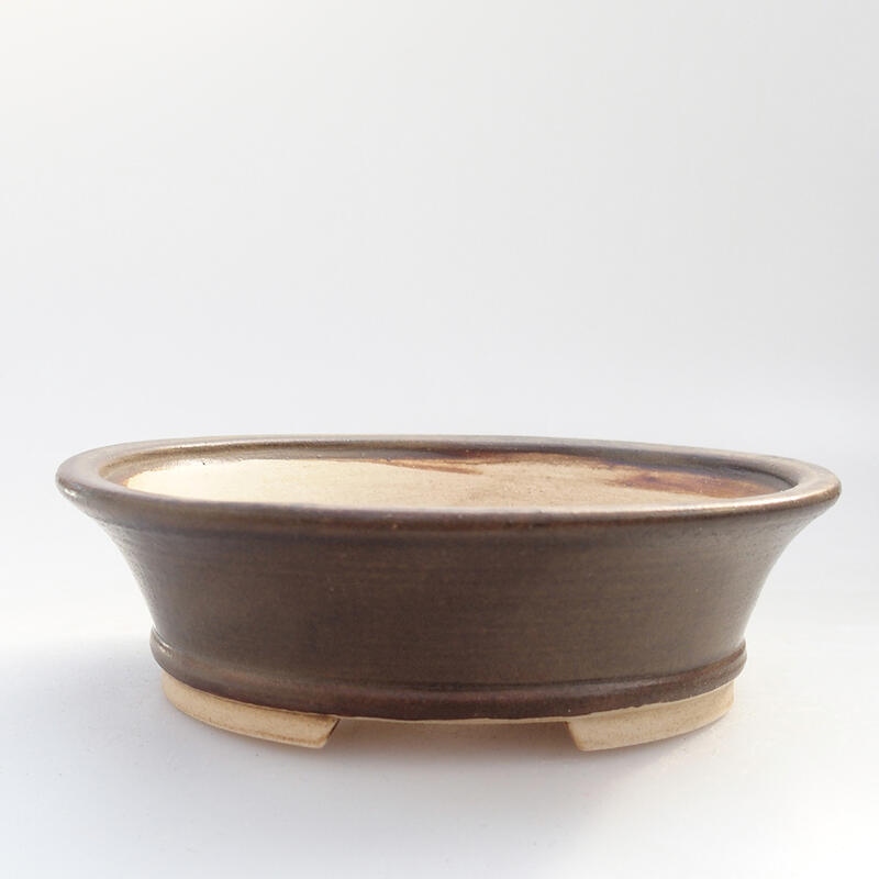 Keramik-Bonsaischale 12 x 10,5 x 3,5 cm, Farbe braun