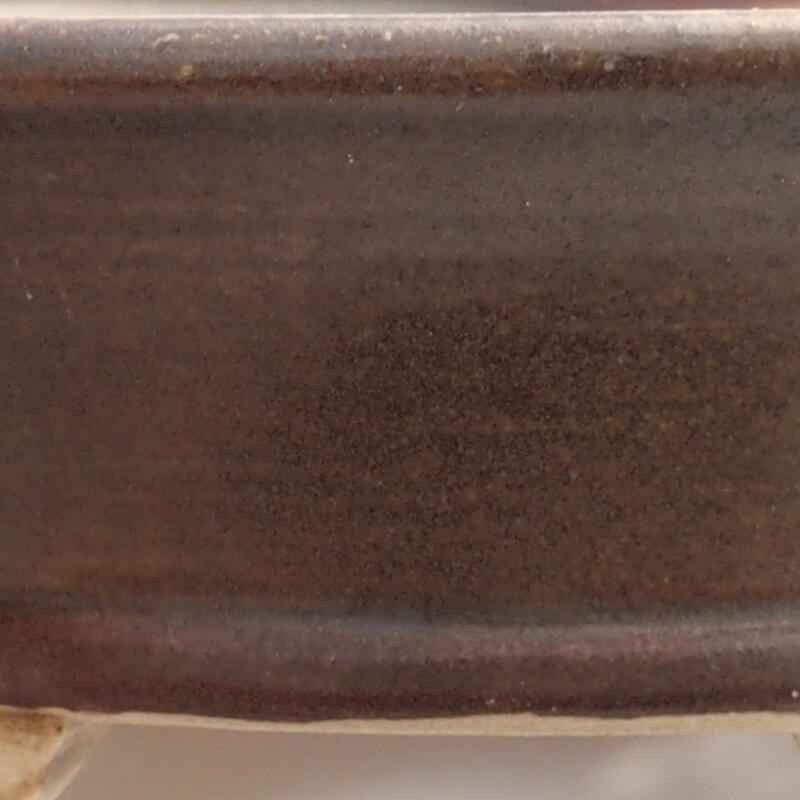 Keramik-Bonsaischale 12 x 10,5 x 3,5 cm, Farbe braun