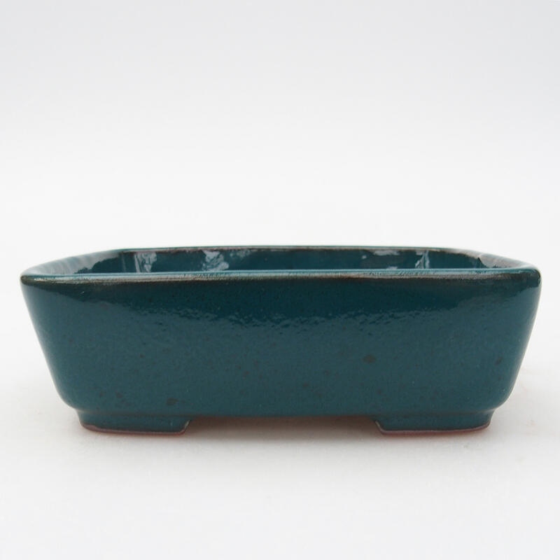 Keramik-Bonsaischale 12 x 10 x 4 cm, Farbe grün