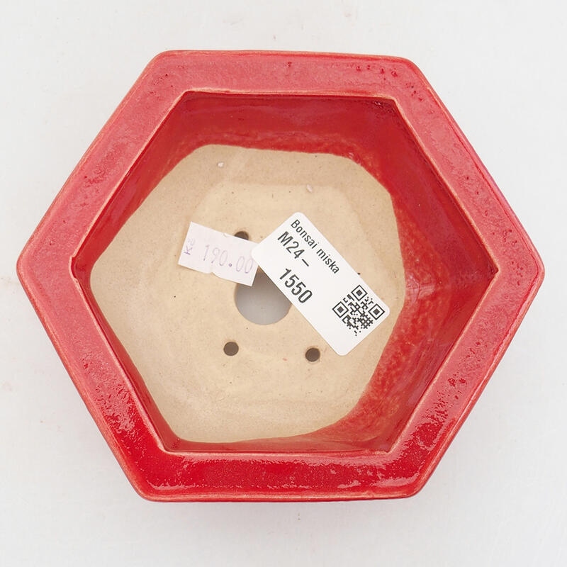 Keramik-Bonsaischale 12 x 11 x 4,5 cm, Farbe Rot