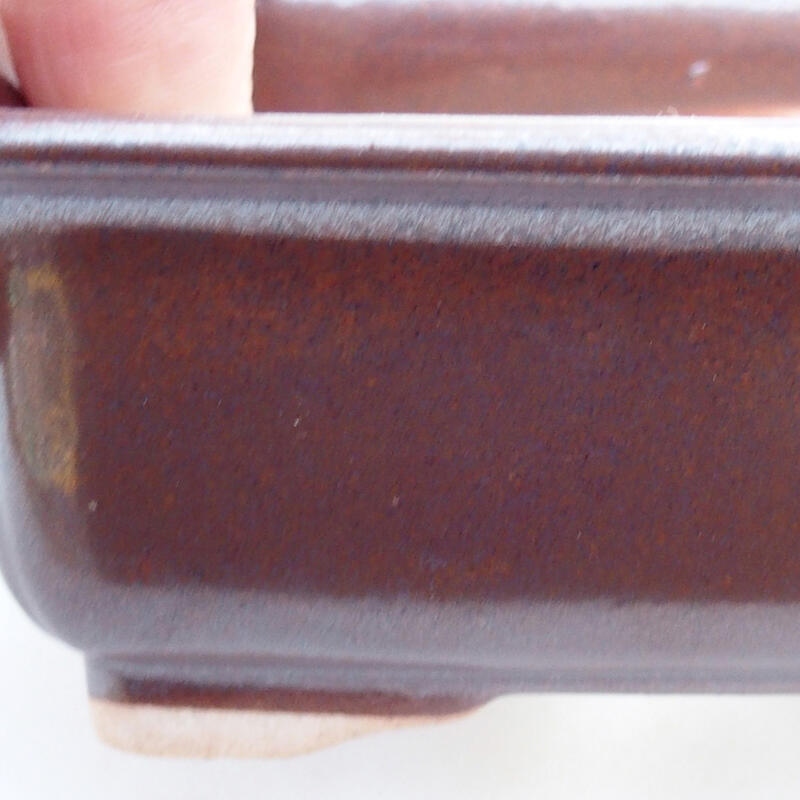 Bonsaischale aus Keramik 12 x 9,5 x 4,5 cm, braune Farbe