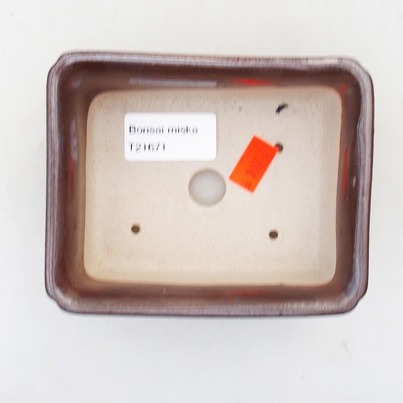 Bonsaischale aus Keramik 12 x 9,5 x 4,5 cm, braune Farbe