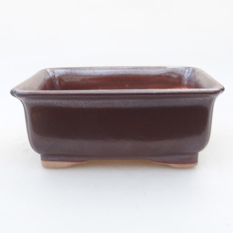 Bonsaischale aus Keramik 12 x 9,5 x 4,5 cm, braune Farbe