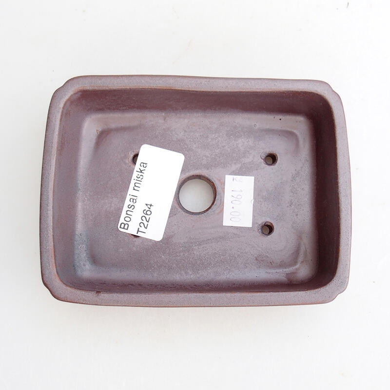 Keramik-Bonsaischale 12 x 9 x 3,5 cm, metallische Farbe