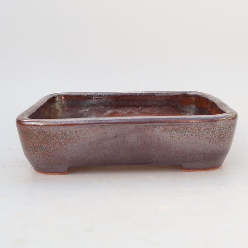 Keramik-Bonsaischale 12 x 9 x 3,5 cm, metallische Farbe