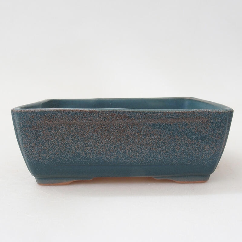 Keramik-Bonsaischale 13,5 x 10,5 x 5 cm, Farbe Blau