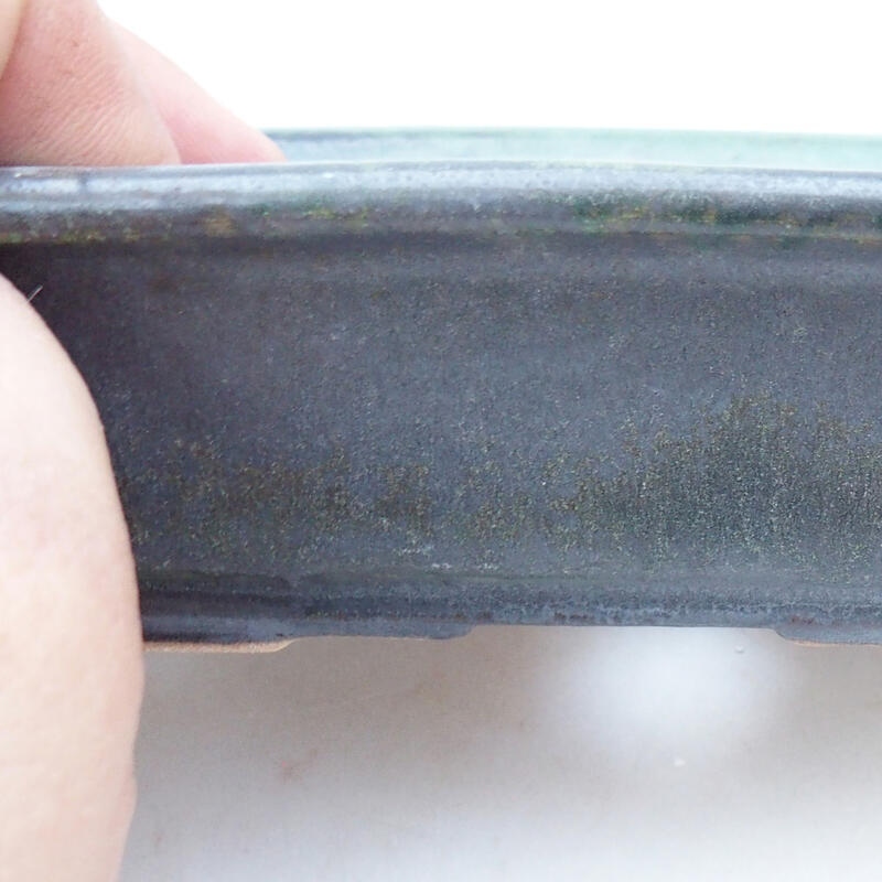 Bonsaischale aus Keramik 13,5 x 10 x 4 cm, Farbe grau-grün