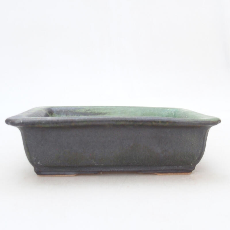 Bonsaischale aus Keramik 13,5 x 10 x 4 cm, Farbe grau-grün