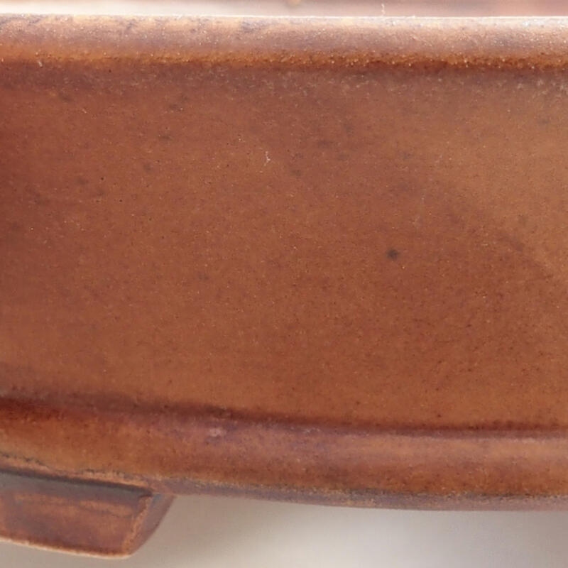 Keramik-Bonsaischale 13,5 x 12 x 4 cm, Farbe braun
