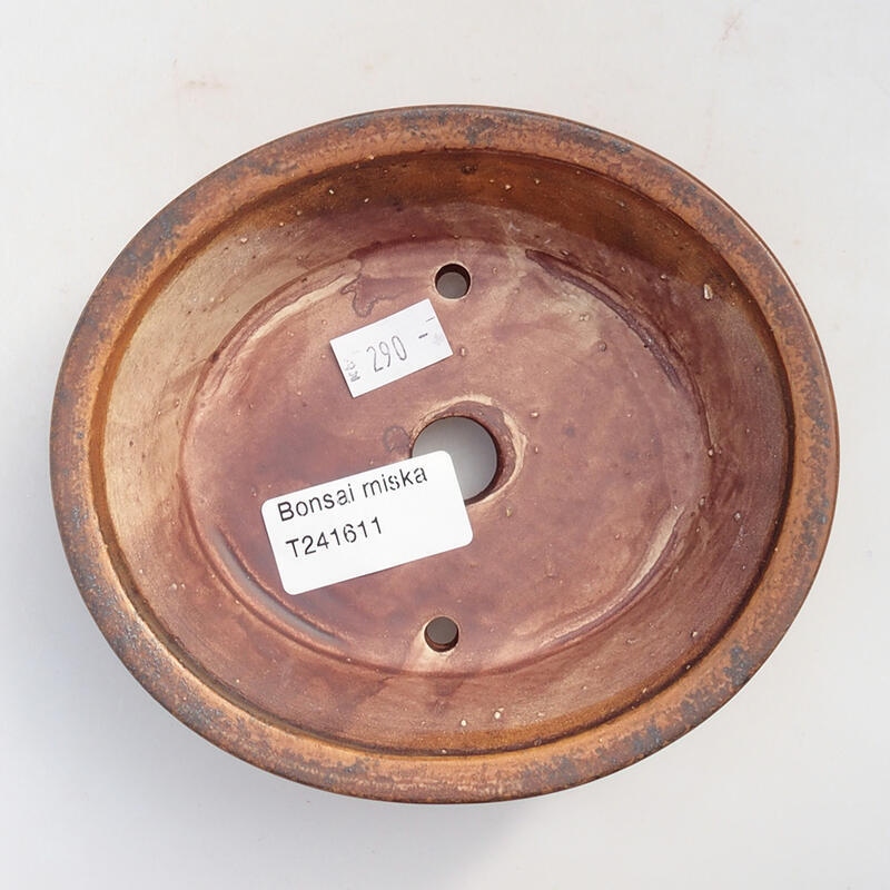 Keramik-Bonsaischale 13,5 x 12 x 4 cm, Farbe braun