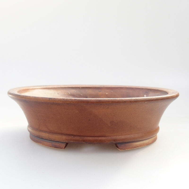Keramik-Bonsaischale 13,5 x 12 x 4 cm, Farbe braun