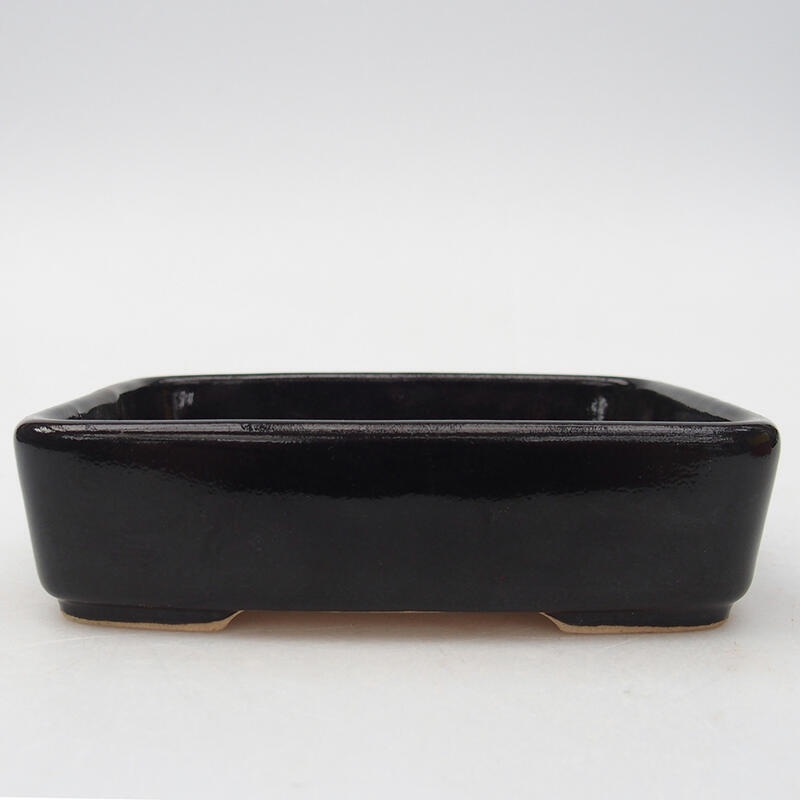 Keramik-Bonsaischale 13 x 10 x 3,5 cm, Farbe schwarz