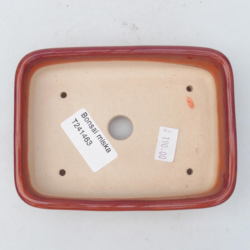 Keramik-Bonsaischale 13 x 10 x 3,5 cm, Farbe rosa