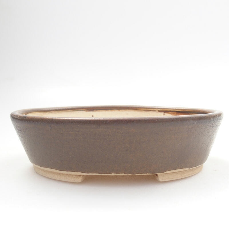 Keramik-Bonsaischale 13 x 11 x 3,5 cm, Farbe braun