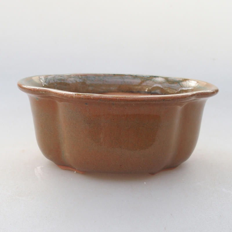 Keramik Bonsai Schüssel 13 x 11 x 5 cm, braune Farbe